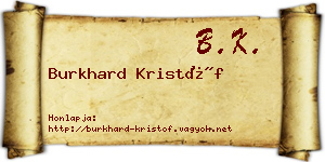 Burkhard Kristóf névjegykártya